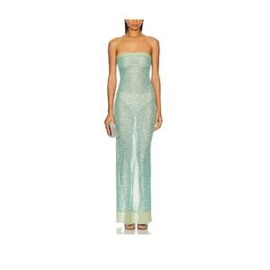 Fait Par Foutch 'Elizabeth' Green Polyester�Mesh Sequin Dress Size XS